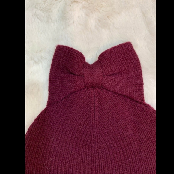 NWT $48 kate spade new york Bow Beanie in Midnight Wine [SZ‎ O/S ] main image 5
